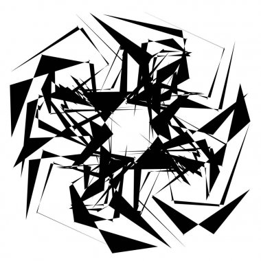 Beyaz arka plan üzerinde dairesel, Radyal soyut öğe