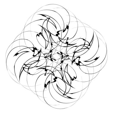 Beyaz arka plan üzerinde dairesel, Radyal soyut öğe