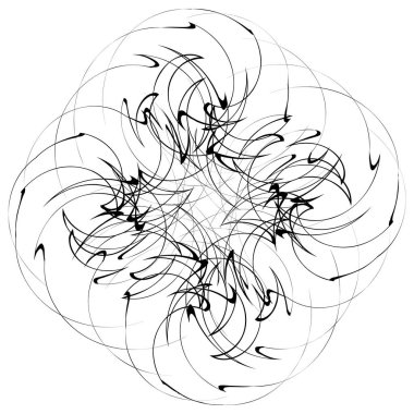 Beyaz arka plan üzerinde dairesel, Radyal soyut öğe