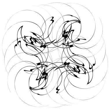 Beyaz arka plan üzerinde dairesel, Radyal soyut öğe