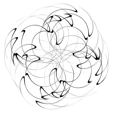 Beyaz arka plan üzerinde dairesel, Radyal soyut öğe