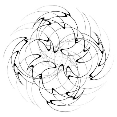 Beyaz arka plan üzerinde dairesel, Radyal soyut öğe