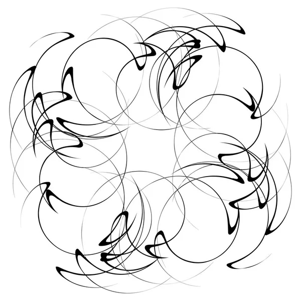 Elemento Abstrato Circular Radial Sobre Fundo Branco —  Vetores de Stock