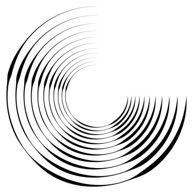 Geometrik Radyal öğesi. Soyut konsantrik, Radyal geometrik motif