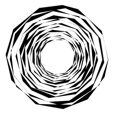 Geometrik Radyal öğesi. Soyut konsantrik, Radyal geometrik motif