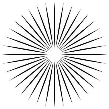 Beyaz zemin üzerine konsantrik, Radyal soyut öğe