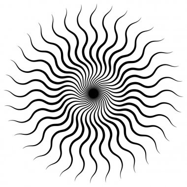 Concentric, radial abstract element on white background clipart