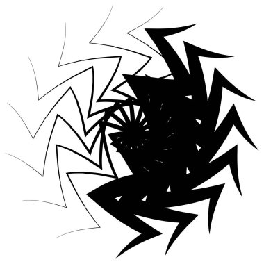 Beyaz zemin üzerine konsantrik, Radyal soyut öğe