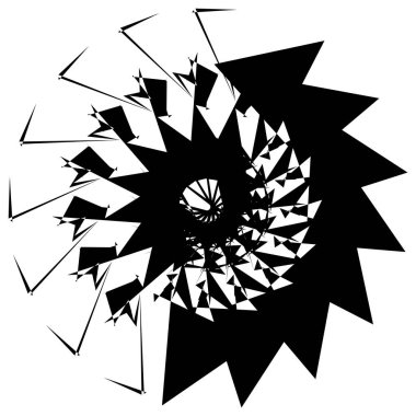 Beyaz zemin üzerine konsantrik, Radyal soyut öğe