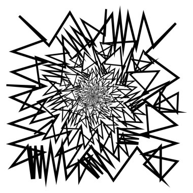 Beyaz zemin üzerine konsantrik, Radyal soyut öğe