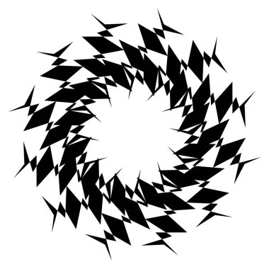 Beyaz zemin üzerine konsantrik, Radyal soyut öğe