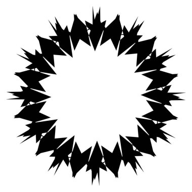 Beyaz zemin üzerine konsantrik, Radyal soyut öğe