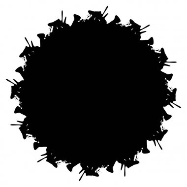 Beyaz zemin üzerine konsantrik, Radyal soyut öğe