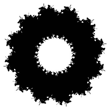 Beyaz zemin üzerine konsantrik, Radyal soyut öğe