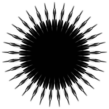 Beyaz zemin üzerine konsantrik, Radyal soyut öğe