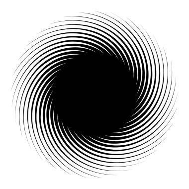 Dairesel, Radyal soyut öğe, beyaz arka plan üzerinde geometrik motif