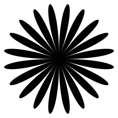 Dairesel, Radyal soyut öğe, beyaz arka plan üzerinde geometrik motif