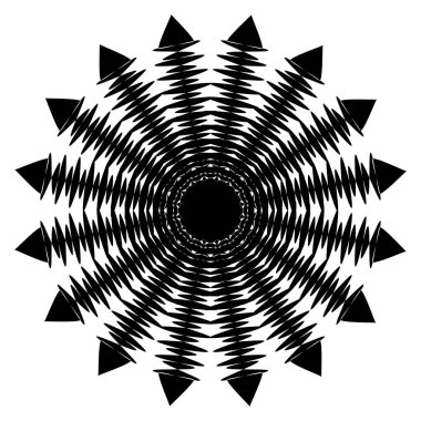 Dairesel, Radyal soyut öğe, beyaz arka plan üzerinde geometrik motif
