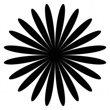 Beyaz arka plan üzerinde dairesel, Radyal soyut geometrik öğesi