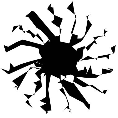 Beyaz arka plan üzerinde dairesel, Radyal soyut geometrik öğesi