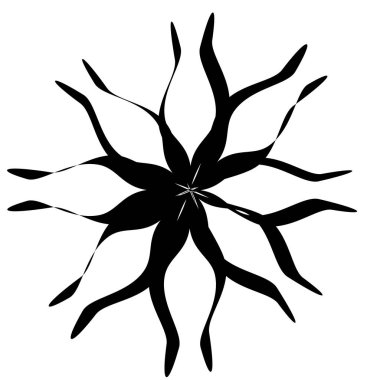 Dairesel, Radyal soyut öğe, beyaz arka plan üzerinde geometrik motif