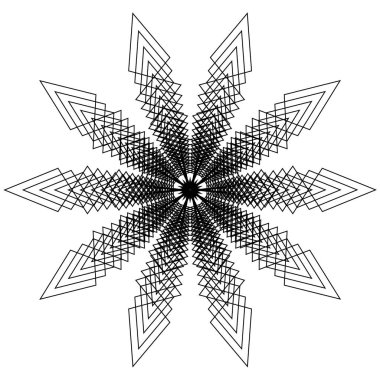 Beyaz arka plan üzerinde dairesel, Radyal soyut öğe