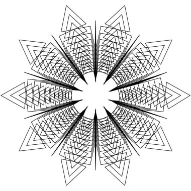 Beyaz arka plan üzerinde dairesel, Radyal soyut öğe