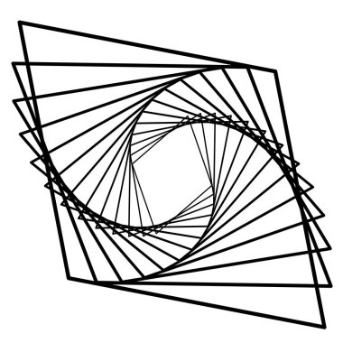Beyaz arka plan üzerinde tek renkli geometrik Radyal öğesi