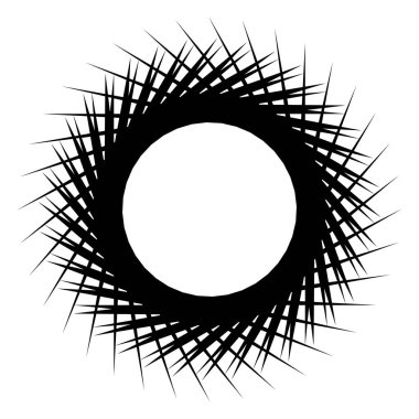 Beyaz arka plan üzerinde tek renkli geometrik Radyal öğesi