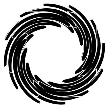 Beyaz zemin üzerine konsantrik, Radyal soyut öğe