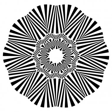 Beyaz arka plan üzerinde tek renkli geometrik Radyal öğesi