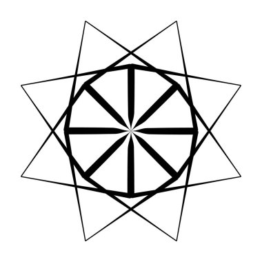 Geometrik Radyal öğesi. Soyut konsantrik, Radyal geometrik şekil