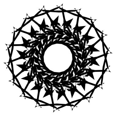 Geometrik Radyal öğesi. Soyut konsantrik, Radyal geometrik motif