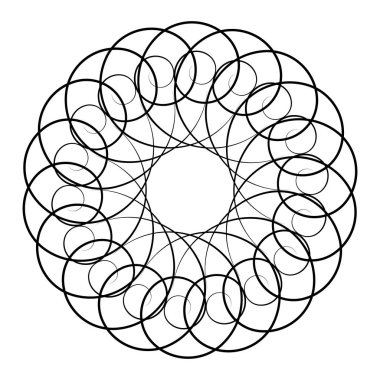 Geometrik Radyal öğesi. Soyut konsantrik, Radyal geometrik motif