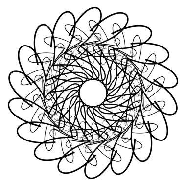 Geometrik Radyal öğesi. Soyut konsantrik, Radyal geometrik motif