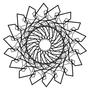 Geometrik Radyal öğesi. Soyut konsantrik, Radyal geometrik motif