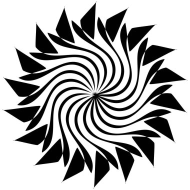 Dairesel, Radyal soyut öğe üzerinde beyaz. Şekil deformasyonu ile yayılan