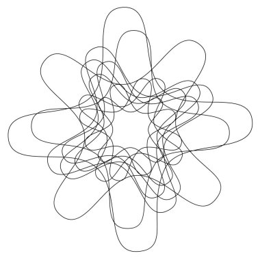 Dairesel, Radyal soyut öğe üzerinde beyaz. Şekil deformasyonu ile yayılan