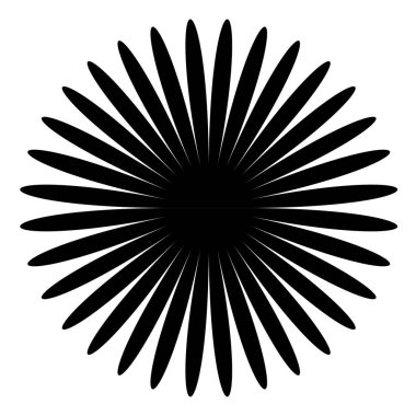 Konsantrik Radyal öğesi. Soyut geometrik öğe yayılan