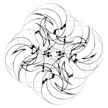 Dairesel, Radyal soyut öğe üzerinde beyaz. Şekil deformasyonu ile yayılan