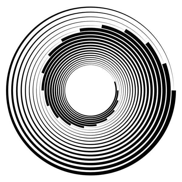 Geometriska Radiella Element Abstrakta Koncentriska Radial Geometriska Motiv — Stock vektor