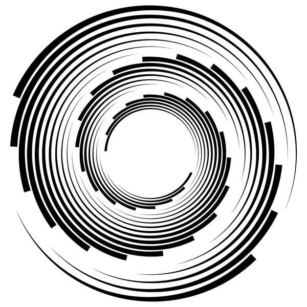 幾何学的な放射状の要素 抽象的な同心円状 放射状の幾何学的なモチーフ — ストックベクタ