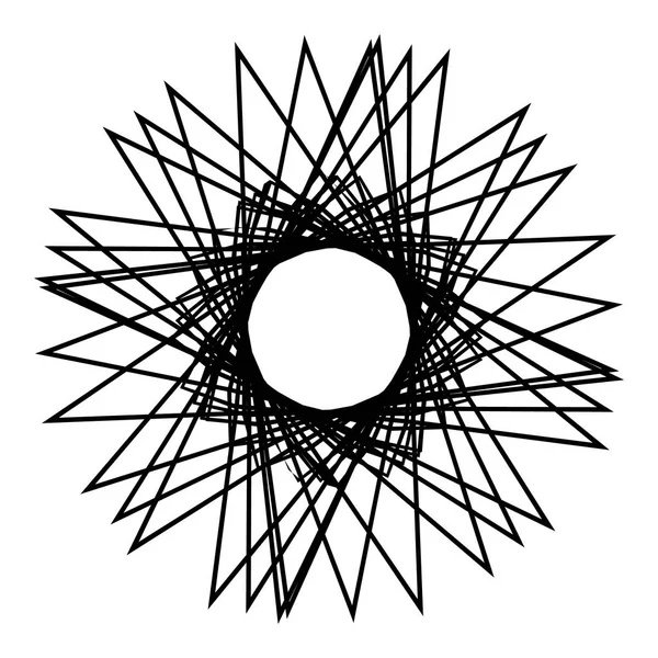 Geometriska Radiella Element Abstrakta Koncentriska Radial Geometriska Motiv — Stock vektor