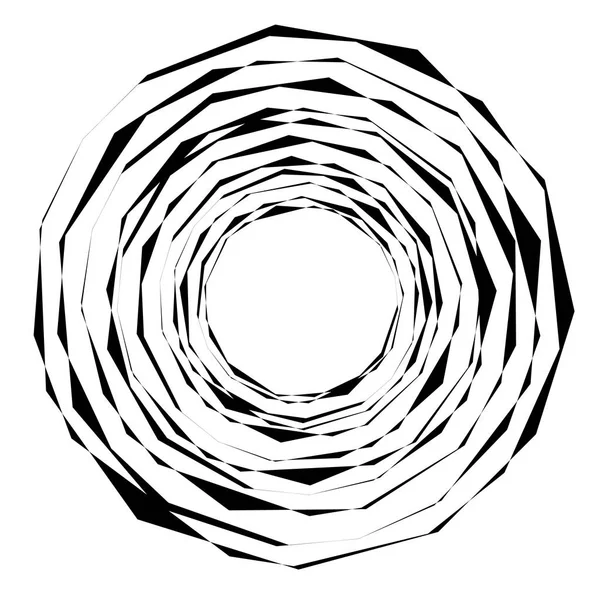 Geometriska Radiella Element Abstrakta Koncentriska Radial Geometriska Motiv — Stock vektor