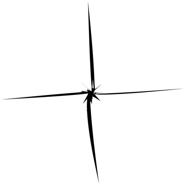 白い背景の白黒の幾何学的な放射状要素 — ストックベクタ