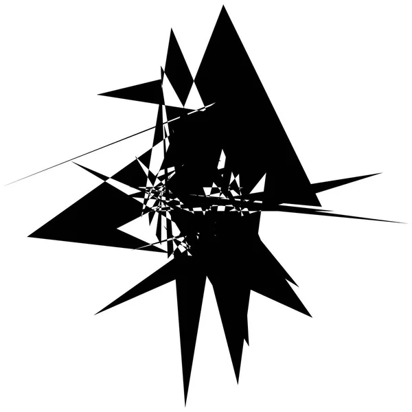 白い背景の白黒の幾何学的な放射状要素 — ストックベクタ