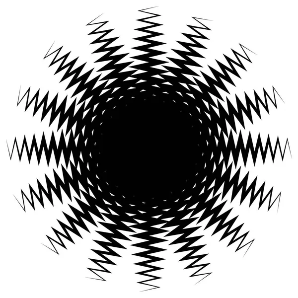 Koncentriska Radial Abstrakta Element Vit Bakgrund — Stock vektor