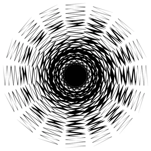Concentrische Radiaal Abstracte Element Witte Achtergrond — Stockvector