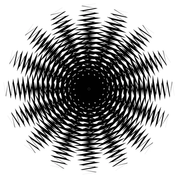 Concentrische Radiaal Abstracte Element Witte Achtergrond — Stockvector