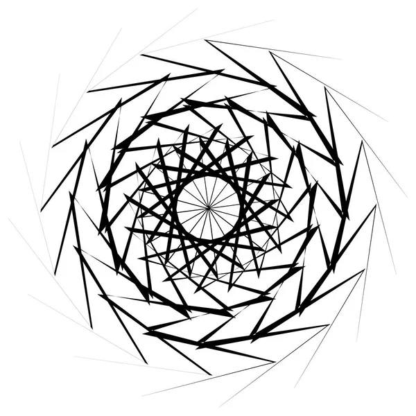 Concentrische Radiaal Abstracte Element Witte Achtergrond — Stockvector